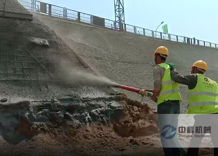 雄安混凝土液壓濕噴機施工視頻